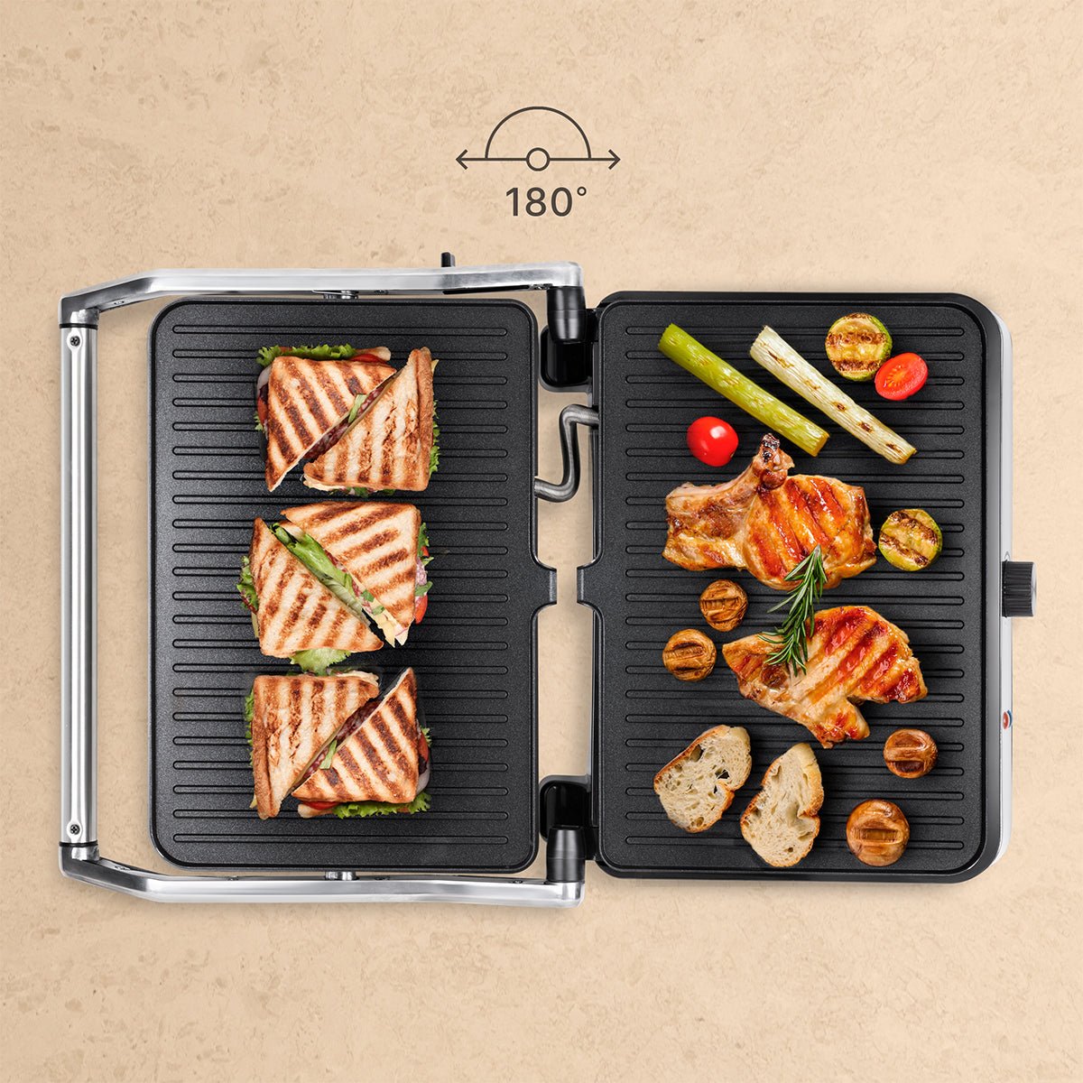 Pae Grill Kilimanjaro Ufesa 72108011 2200w Placas Antiadherentes Apertura Placas