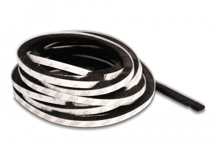 Bürstenstreifen Selbstklebend 10 Mm - Länge 5 M Schwarz