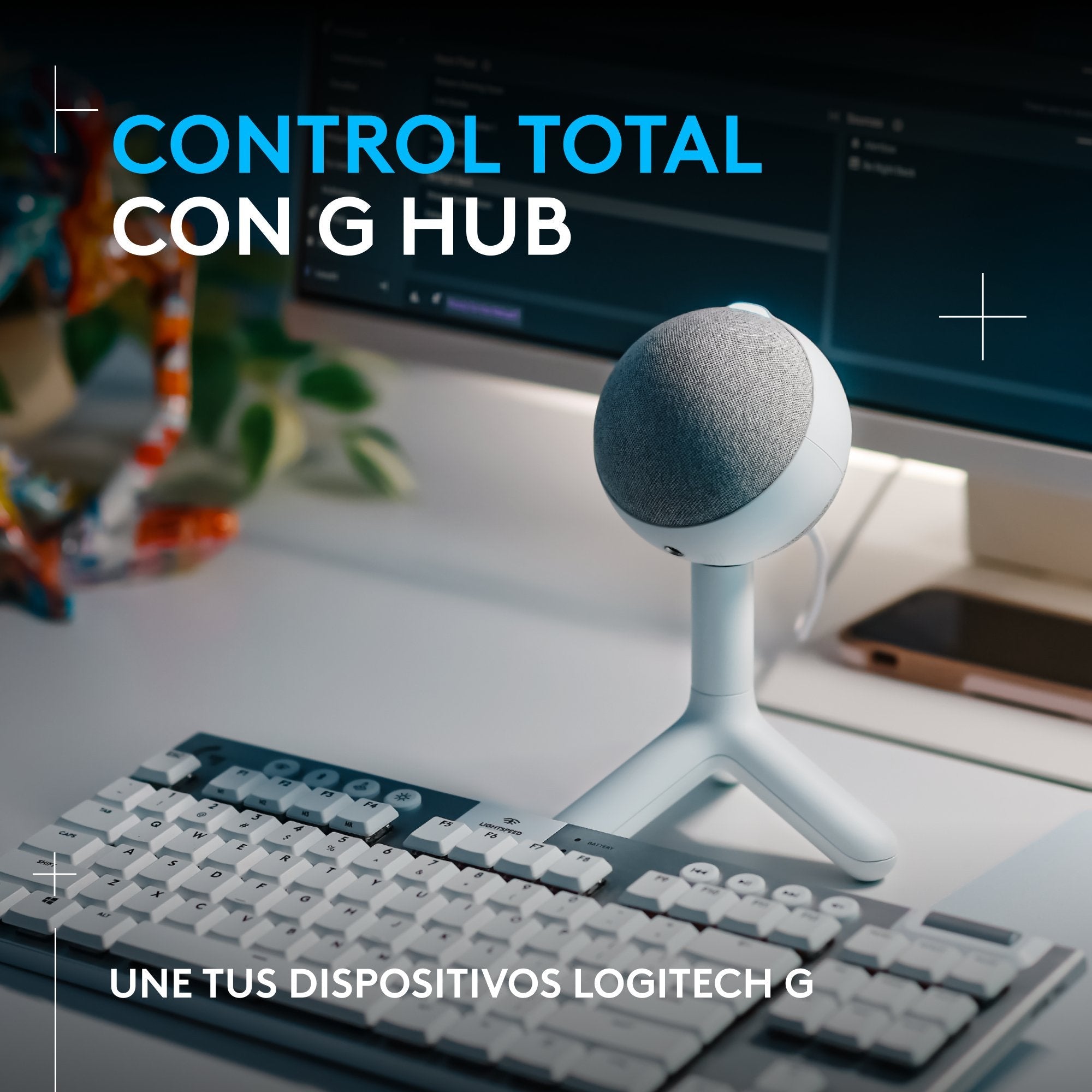 Micrófono Logitech G Yeti Orb,  Condensador Rgb Con Lightsync Para Gaming, Micrófono Usb Para Streaming, Cardioide, Plug And Play Usb Para Pc/Mac - Blanco