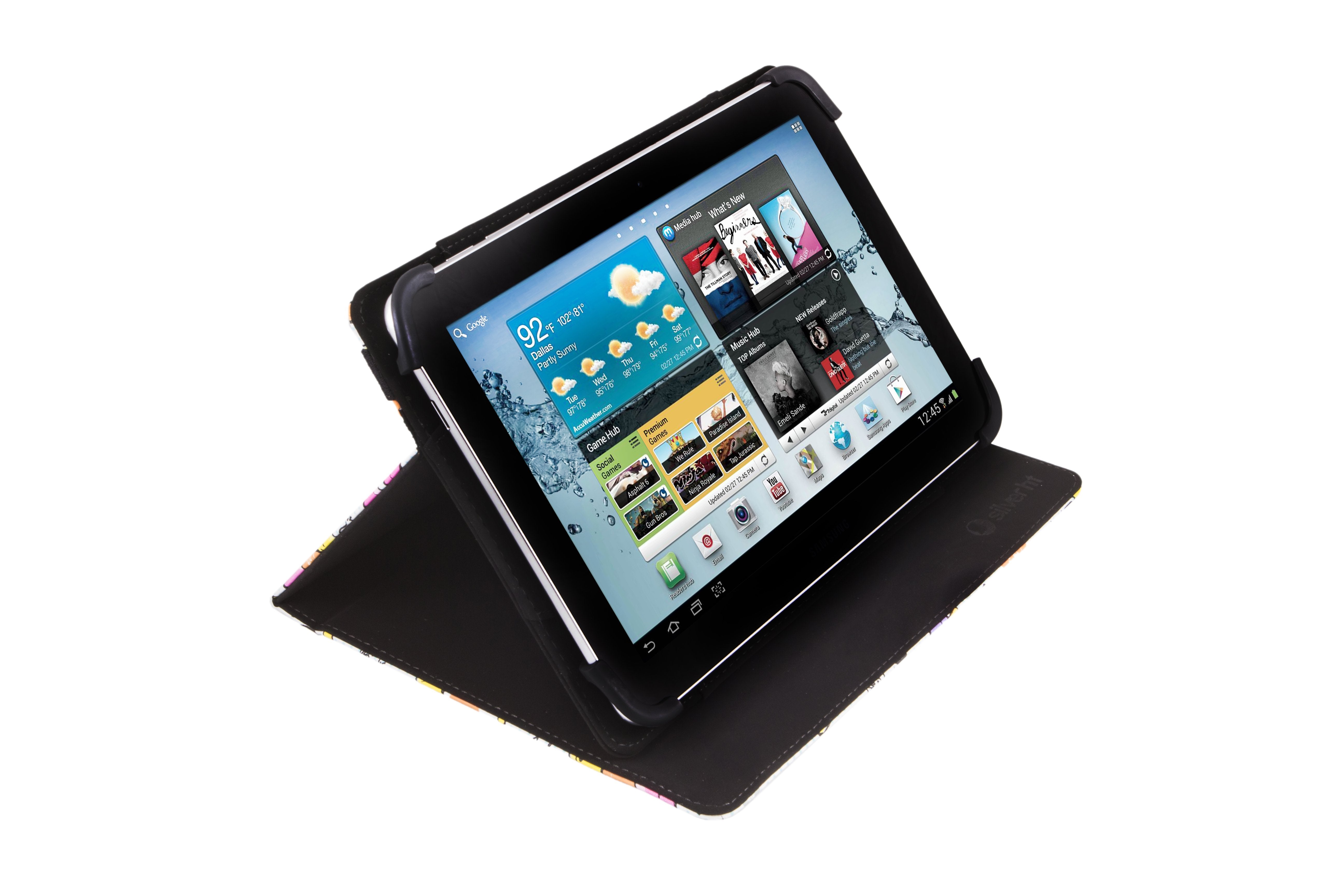 Funda Universal Silver Ht Para Tablet 9-10.1"Cool Ice Pop Blanco Puntos Azules