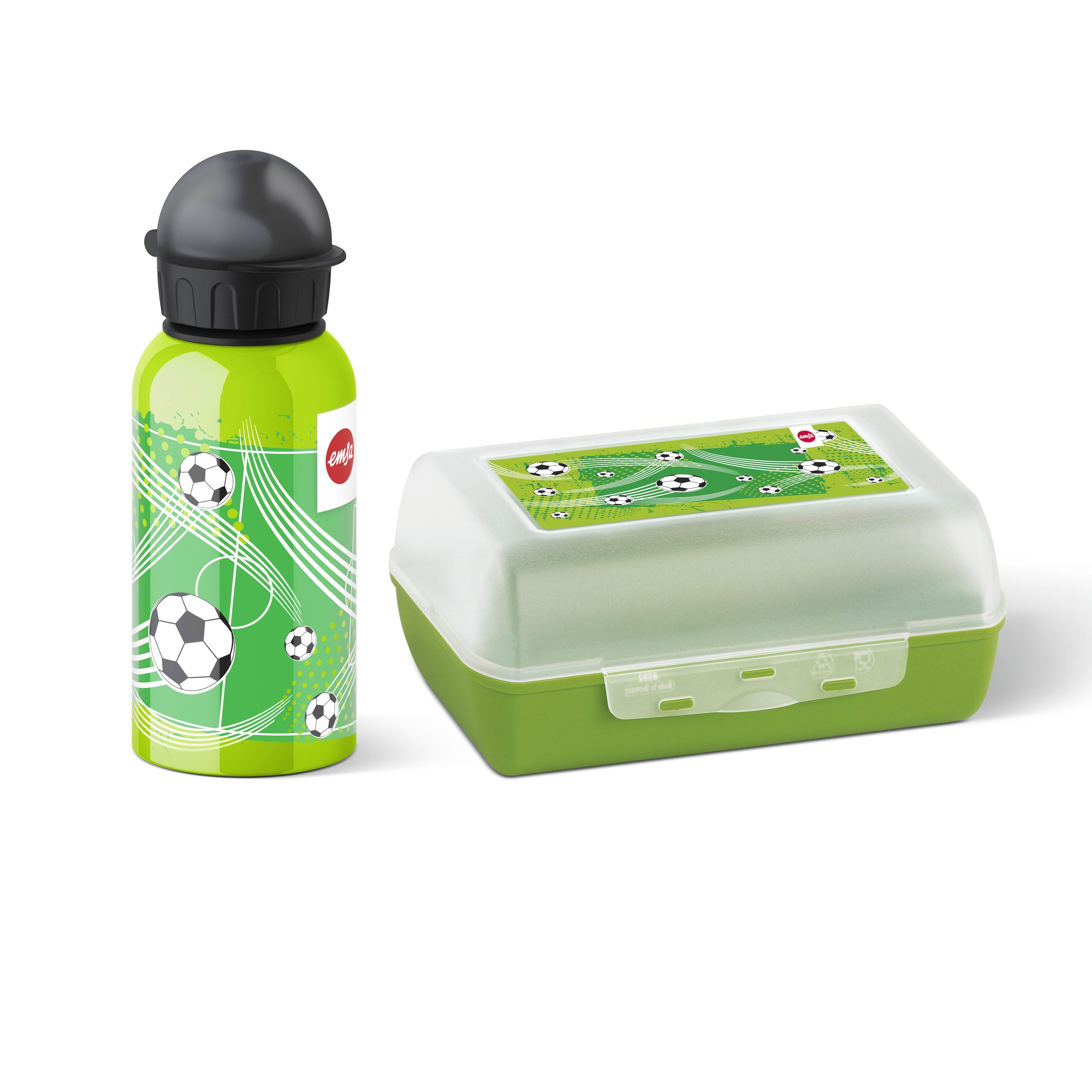Emsa Kinder Set Trinkflasche 0,4l Brotdose Fussball 518140