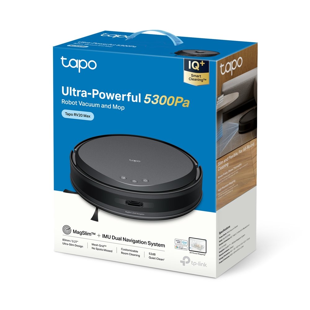 Robot Aspirador Y Friegasuelos Tp-Link Tapo Rv20 Max Potencia 5300pa Base De Carga