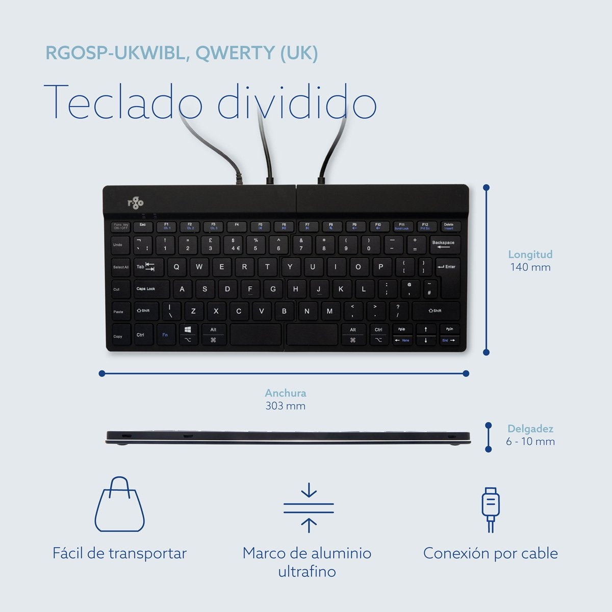 EAN 8719274490784 - R-Go Tools RGOSP-UKWIBL teclado Oficina USB Inglés del Reino Unido imagen 13