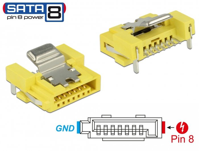 Steckverbinder Sata 6 Gb S Buchse 8 Pin Power