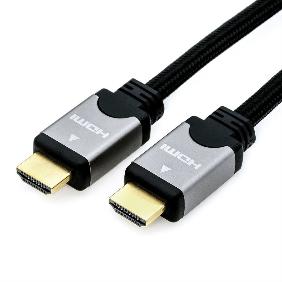 Roline Hdmi High Speed Cable Mit Ethernet, St-St, Schwarz   Silber, 10 M