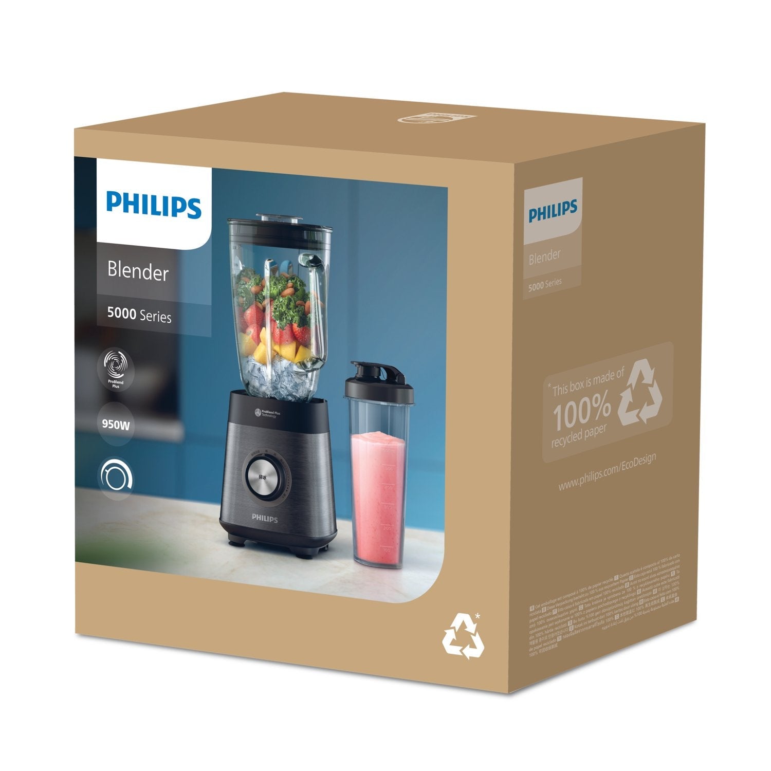 Batidora Philips Hr3041 00 , 1200 W, Material De La Jarra - Vidrio, Capacidad De La Jarra 1,5 L, Trituración De Hielo, Velocidad Variable Y Modo De Pulso, Negro