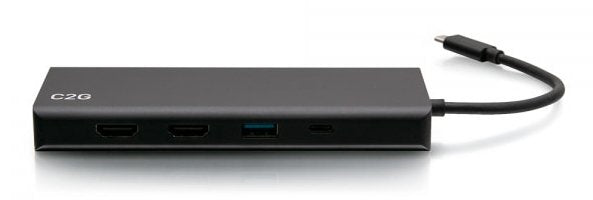 C2g Docking Station Con Doble Pantalla Usb-C® 9 En 1, Hdmi®, Ethernet, Usb, Audio De 3,5 Mm Y Alimentación De Hasta 60 W - 4k 30hz [Compatible Taa]
