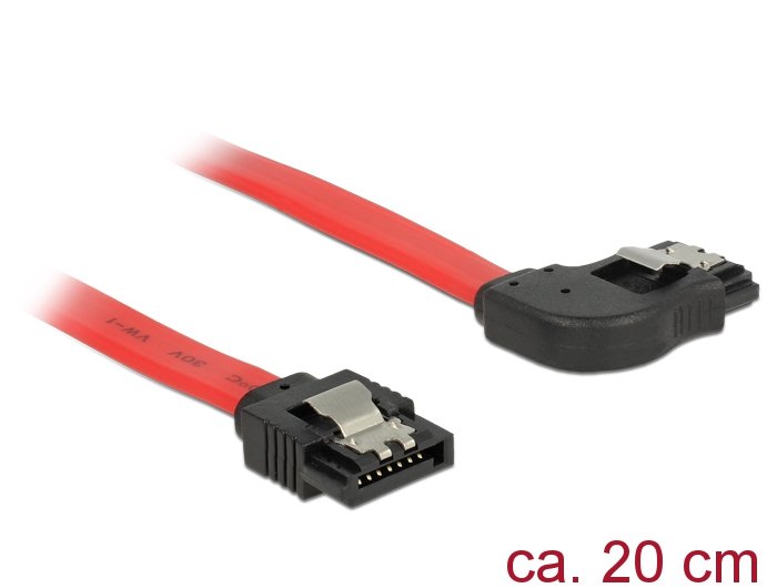 Delock Sata 6 Gb S Cable Gerade Auf Rechts Gewinkelt 20 Cm Rot
