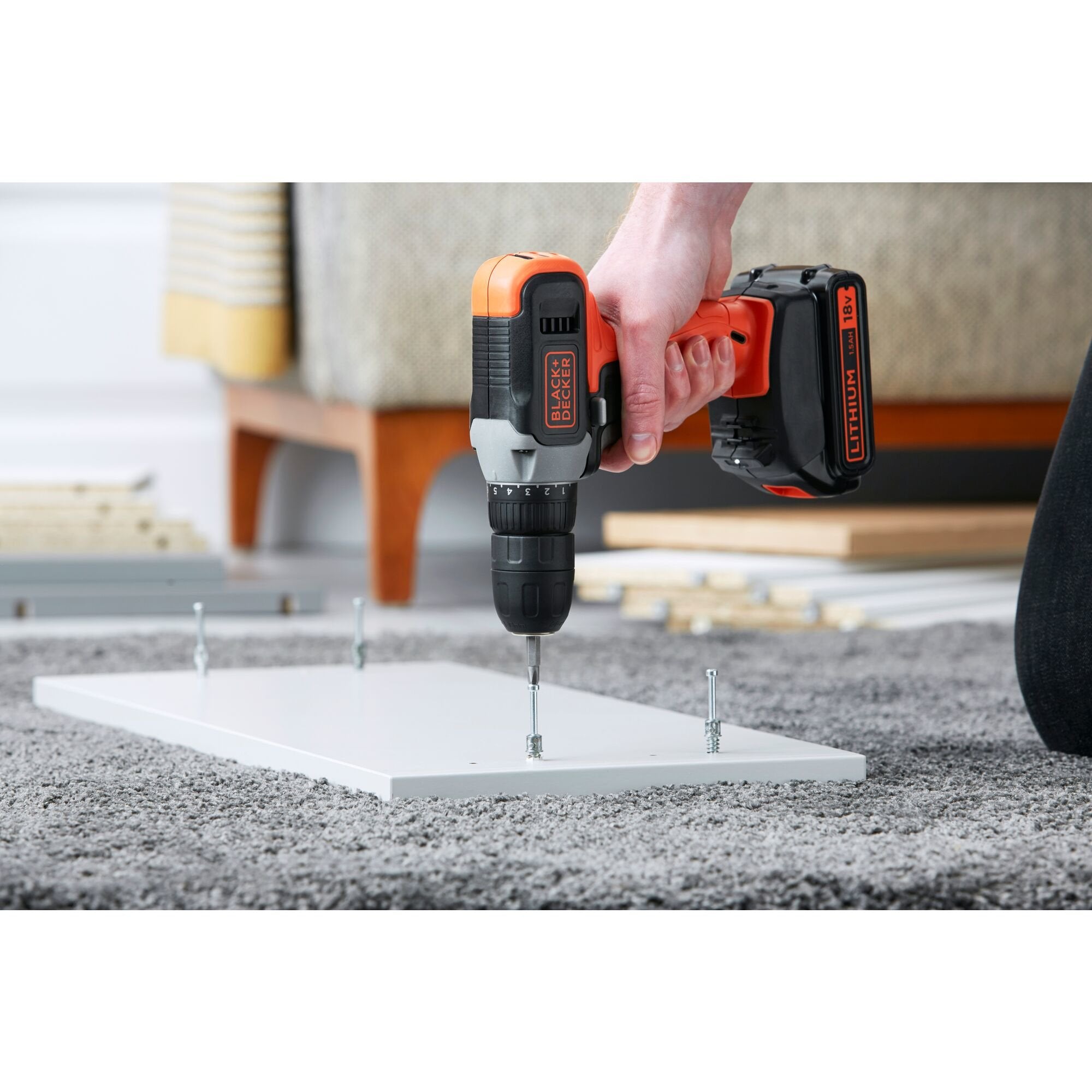 Negro+Decker Taladro/Atornillador Inalámbricobcd001c1, 18volt Bcd001c1