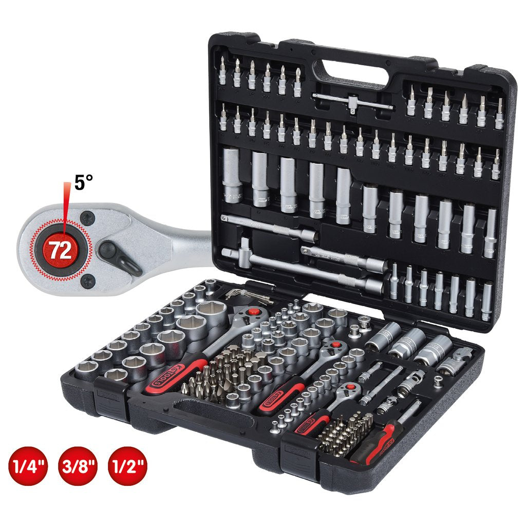 Ks Tools 1/4"+3/8"+1/2" Juego De Llaves De Vaso 179 Piezas
