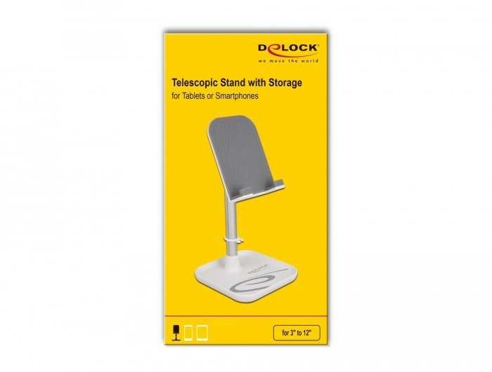 Delock 18407 Soporte Telescópico Para Smartphones Y Tabletas Con Almacenamiento
