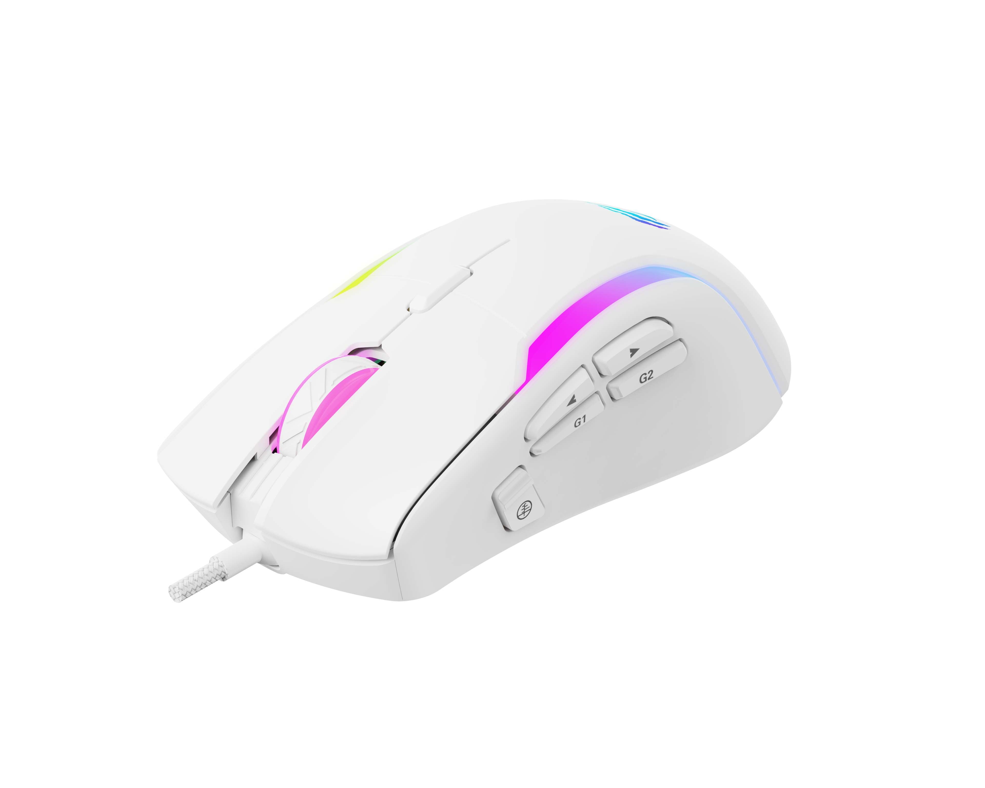 Ratón Gaming  Havit Ms1033 Rgb 8000 Dpi 9 Botones Blanco