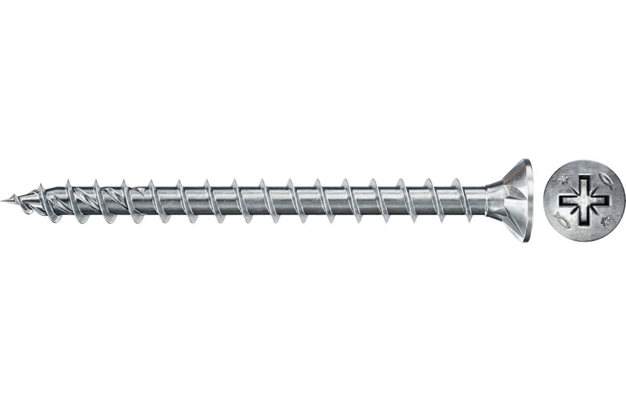 Fischer Fixtainer Powerfast Ii Cabeza Avellanada Pz, Juego De Tornillos 702 Piezas, Rosca Parcial Y Total, Galvanizado 562277