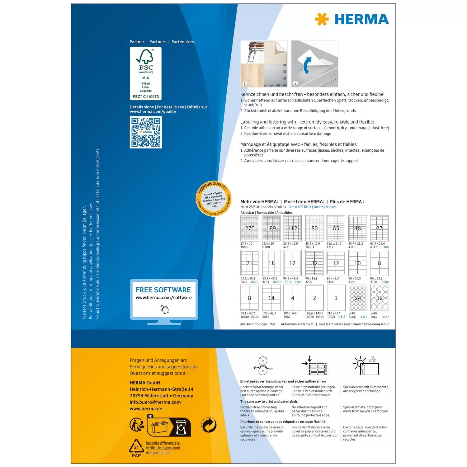 EAN 4008705103015 - HERMA 10301 etiqueta para dirección Blanco imagen 2