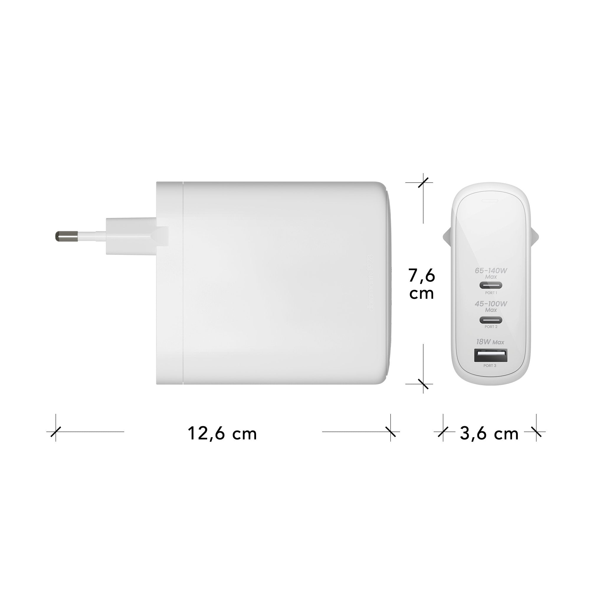 Dbramante1928 Re-Charge Adaptador De Corriente 140 Vatios Usb-C Usb Blanco Europa