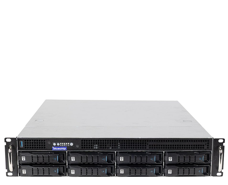 Bluechip Serverline R32318r 2he Rack, Intel® Xeon® 6315p Procesador / Hasta 5.20 Ghz, Intel® C242, 32 Gb Ddr5, 2 X 960 Gb Ssd, Tpm-Módulo, 2 X Rj45 (1 Gb/S)