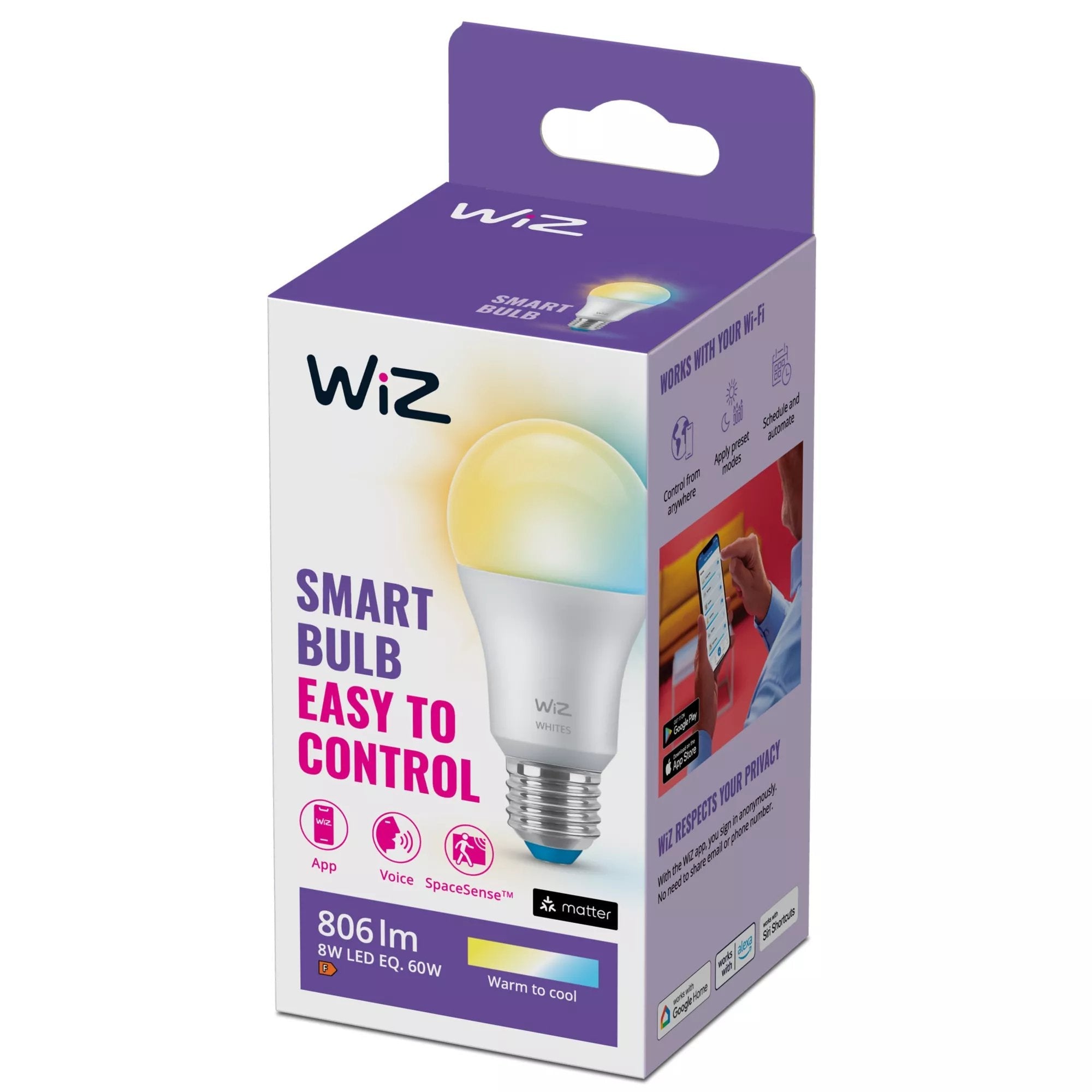 Wiz Bomb Amb 60w E27 27k65k Bt Wifi