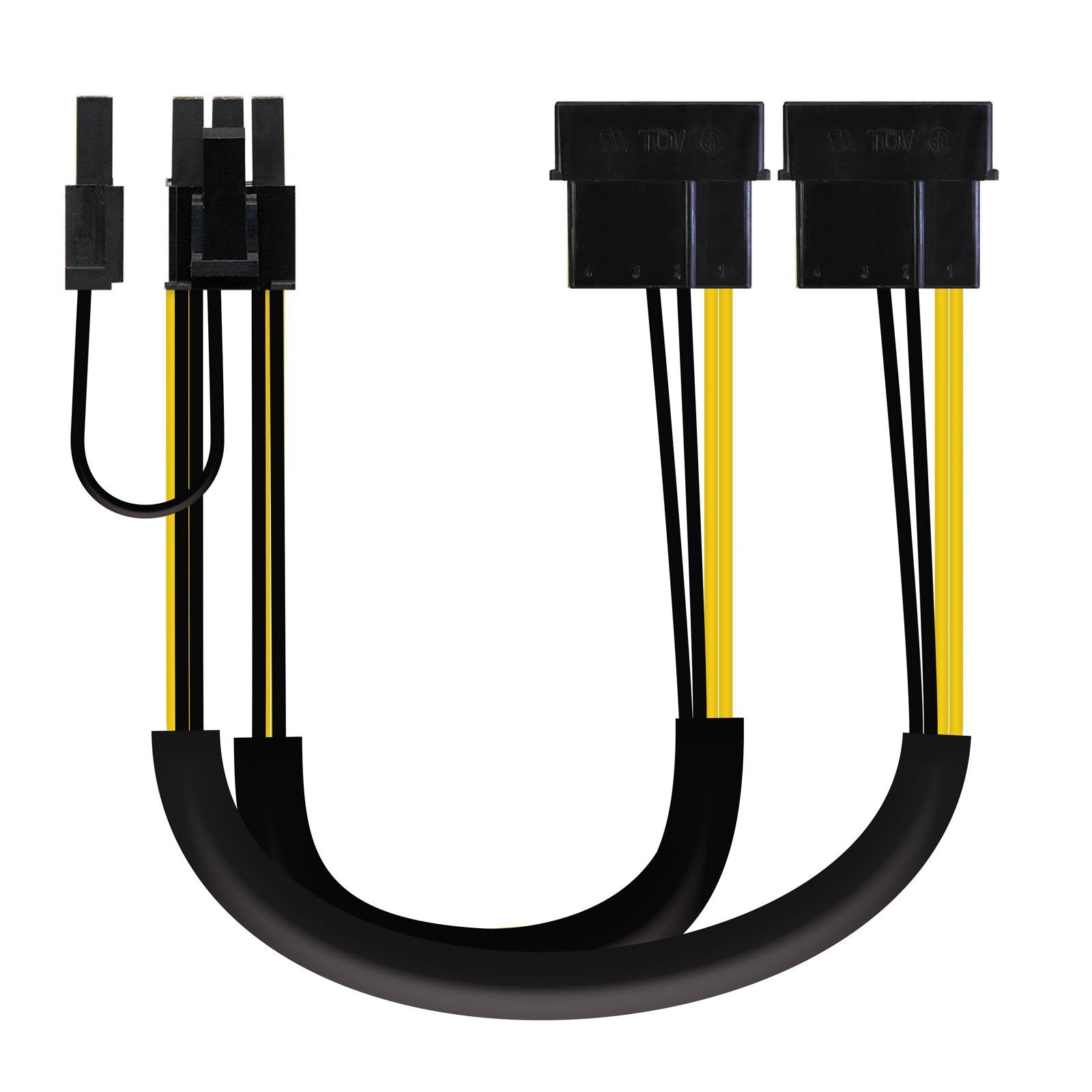 Nanocable Cable De Alimentacion Para Tarjeta Grafica 2x Molex 4pin Macho A Pci-E Molex 6+2pin Macho 0.20m