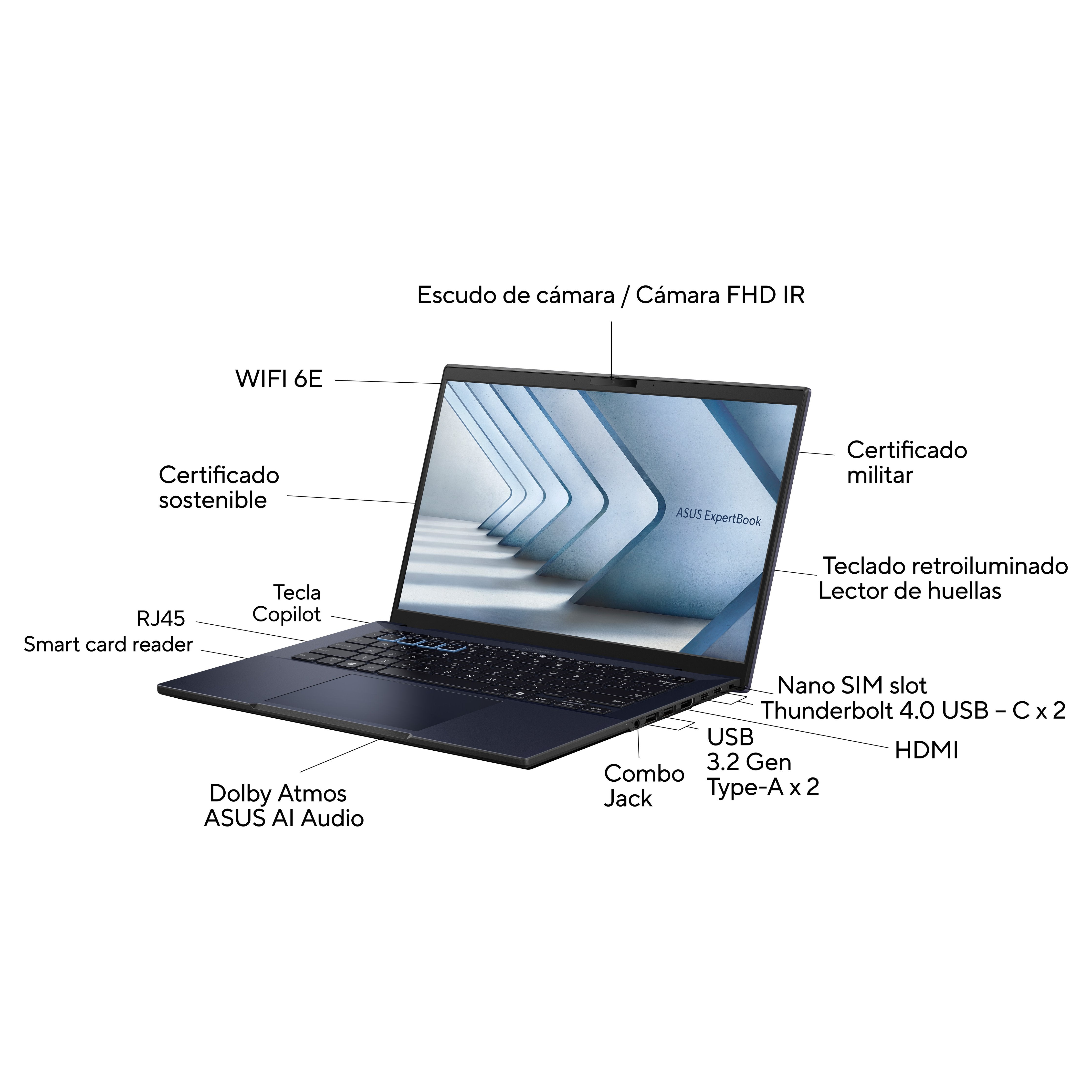 EAN 4711387650172 - ASUS ExpertBook B3 B3404CVF-Q50220X Intel® Core™ i5 35,6 cm (14") DDR5-SDRAM NVIDIA GeForce RTX 2050 Wi-F imagen 3