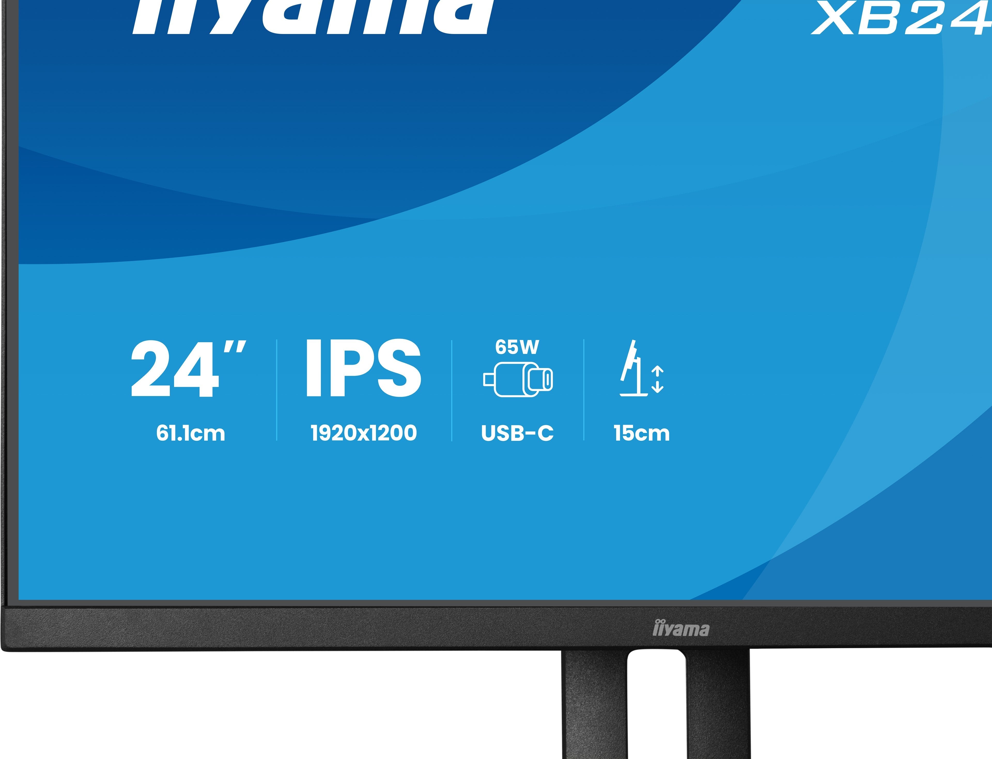 Iiyama Prolite Xb2495wsc-B1 61.1 Cm 24 Pulgadas), Negro (Mate), Wuxga, Ips, Hdmi, Usb-C, Usb-Hub, 100hz Panel) Xb2495wsc-B1