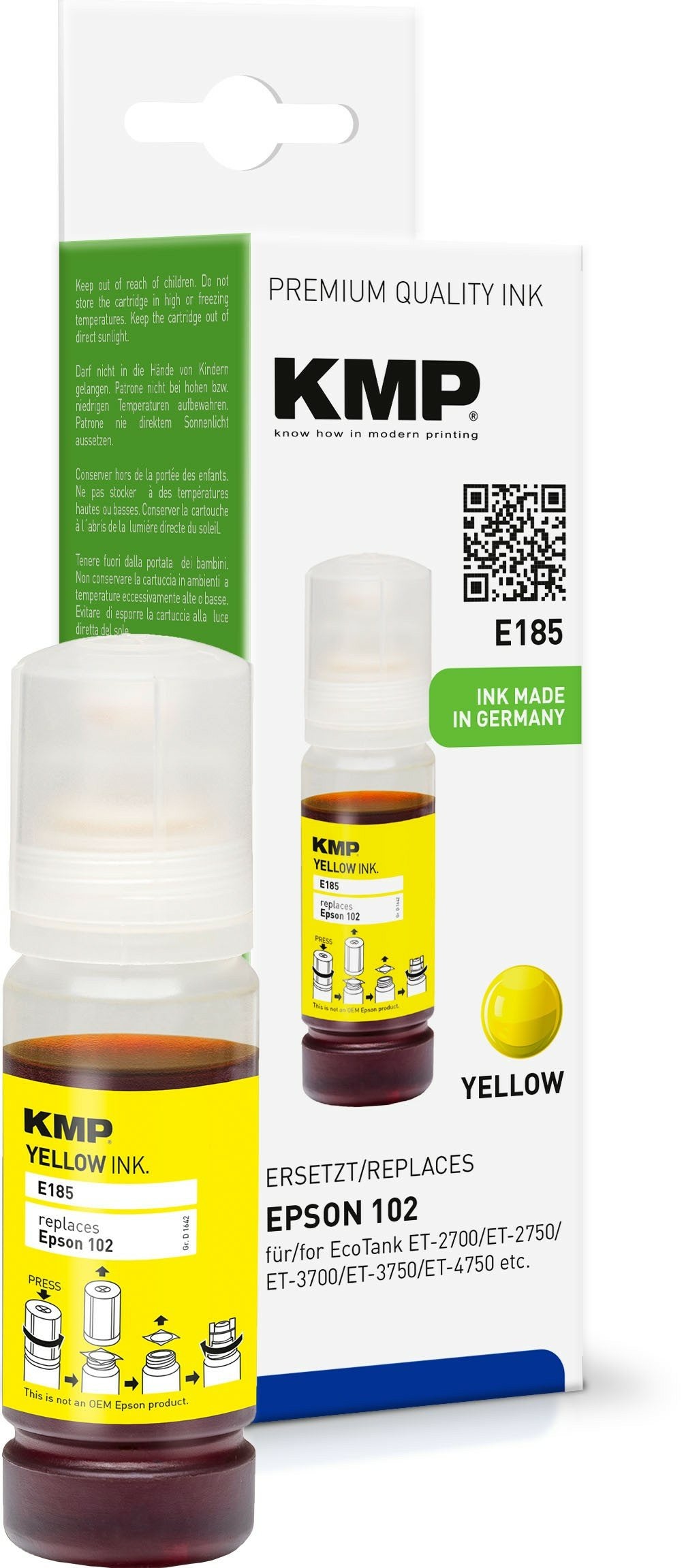 EAN 4011324371208 - KMP E185 cartucho de tinta 1 pieza(s) Compatible Amarillo imagen 1