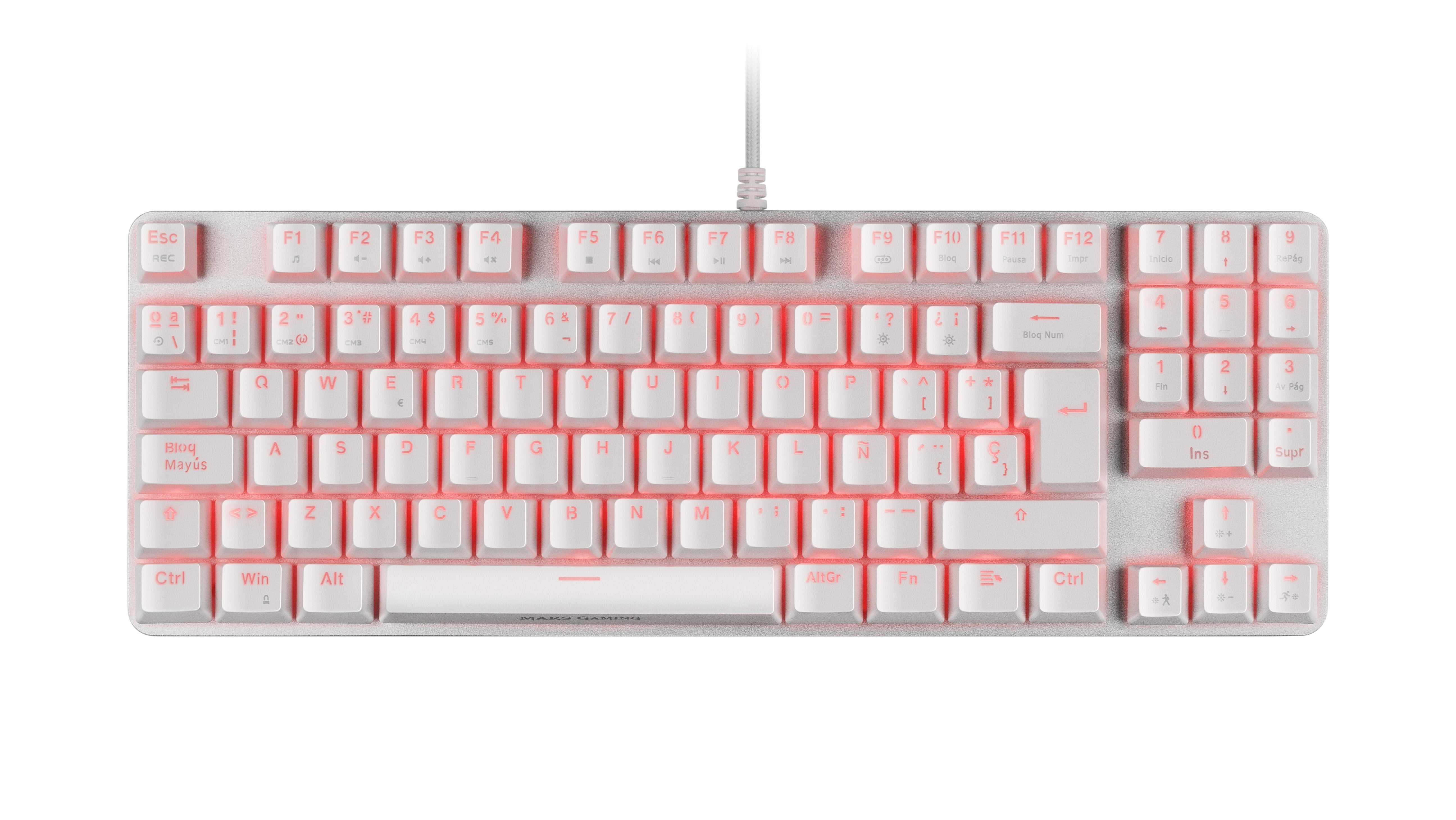 Mars Gaming Mkrevo Pro Teclado Mecanico - Tkl Con Pad Numerico - Switches Outemu Pro - Iluminacion Full Rgb - Base De