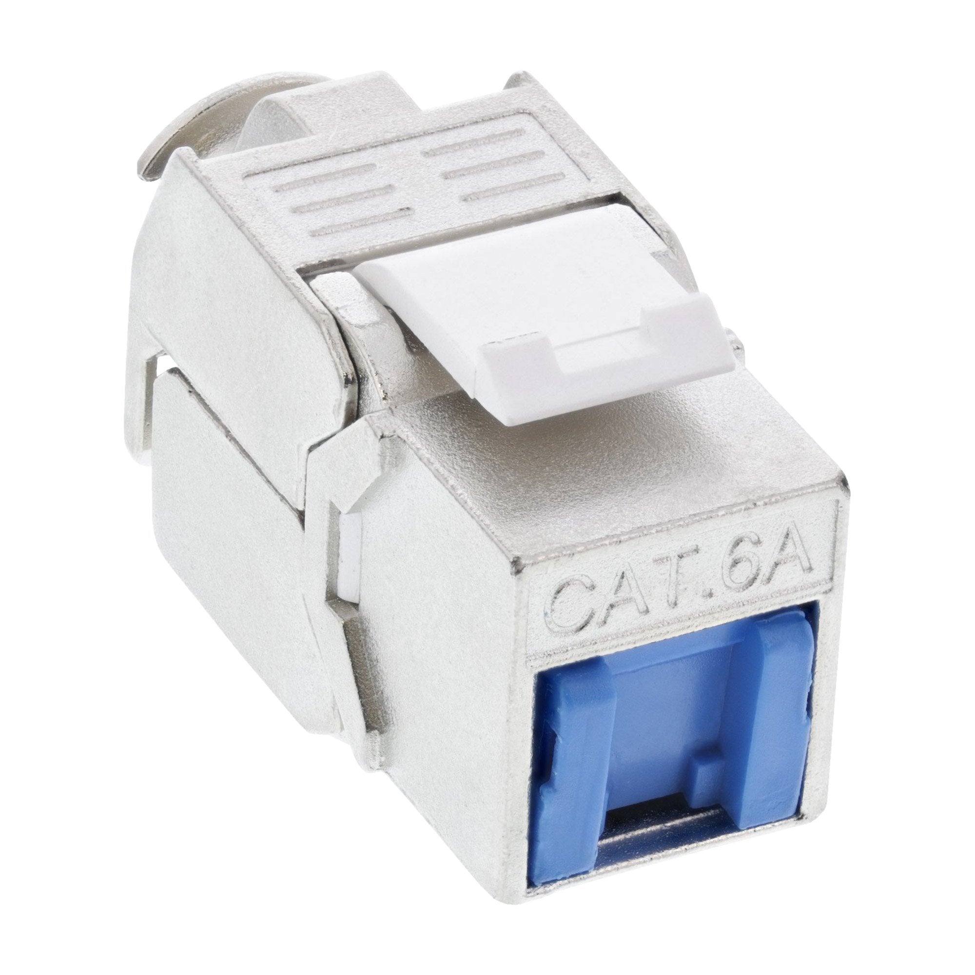 Módulo Inline Rj45 Keystone Jack Snap-In Cat.6a, Con Cubierta Antipolvo Azul