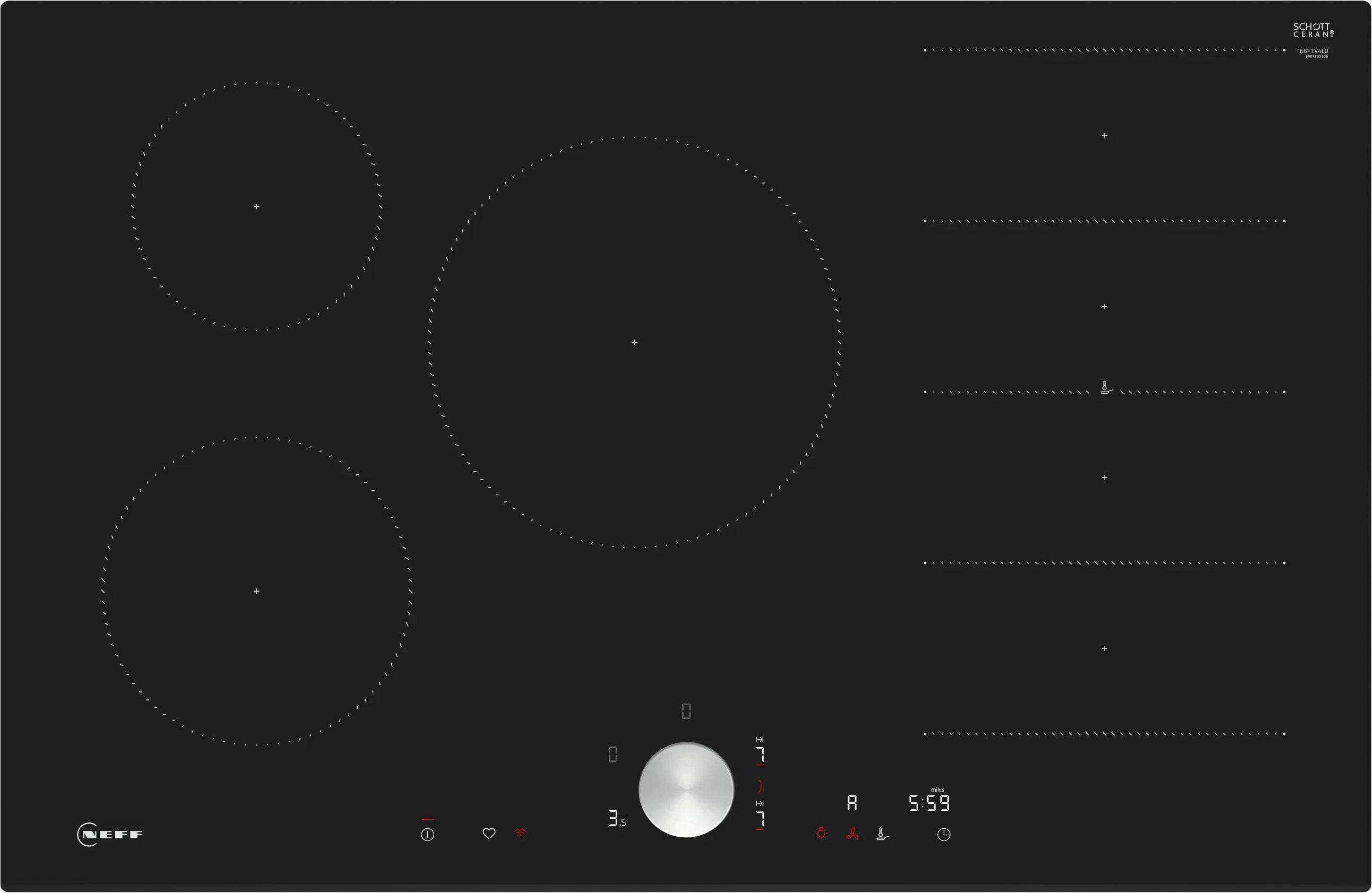 EAN 4242004269847 - Neff T68FTV4L0 hobs Negro Integrado 80.2 cm Cerámico 5 zona(s) imagen 1