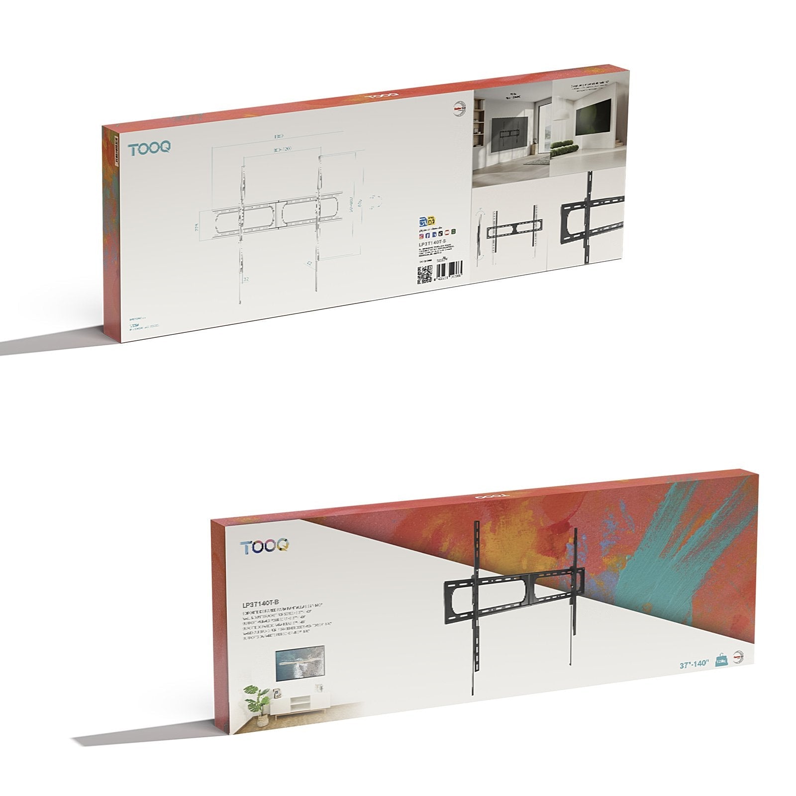 Soporte Pared Tooq Inclinable Pantallas 37-140 Negro