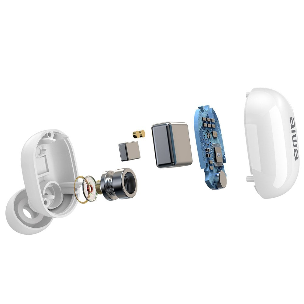 Auriculares Micro Aiwa Ebtw-150wt Blanco Bluetooth/Tactil/Estuche Carga/Pantalla Led/2xmic Ebtw-150wt