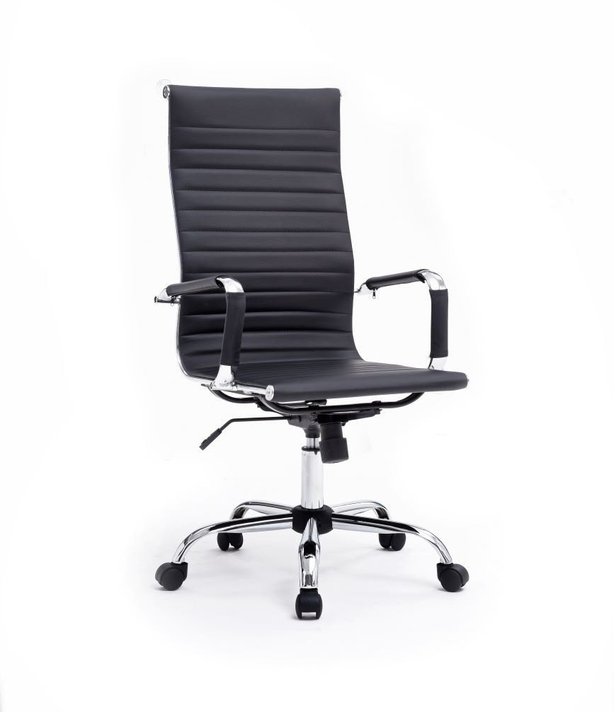 Silla De Oficina Equip Respaldo Alto Color Negro Recubrimiento Pu De Alta Calidaddiseño Ergonomico