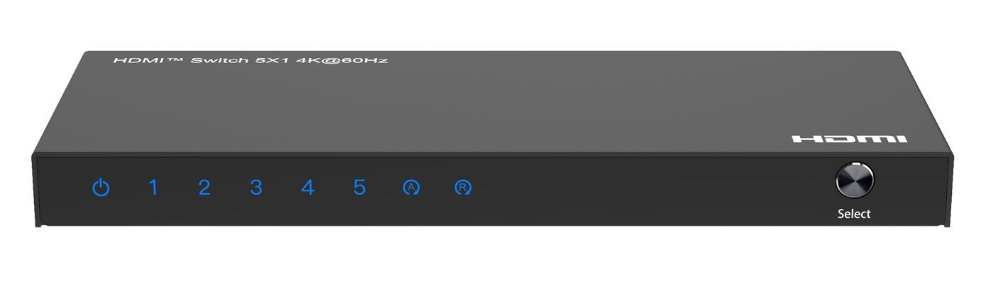 4k@60hz Hdmi Switch 5x1, Hdcp - 2.2, W/ Remote Control - Warranty: 300m