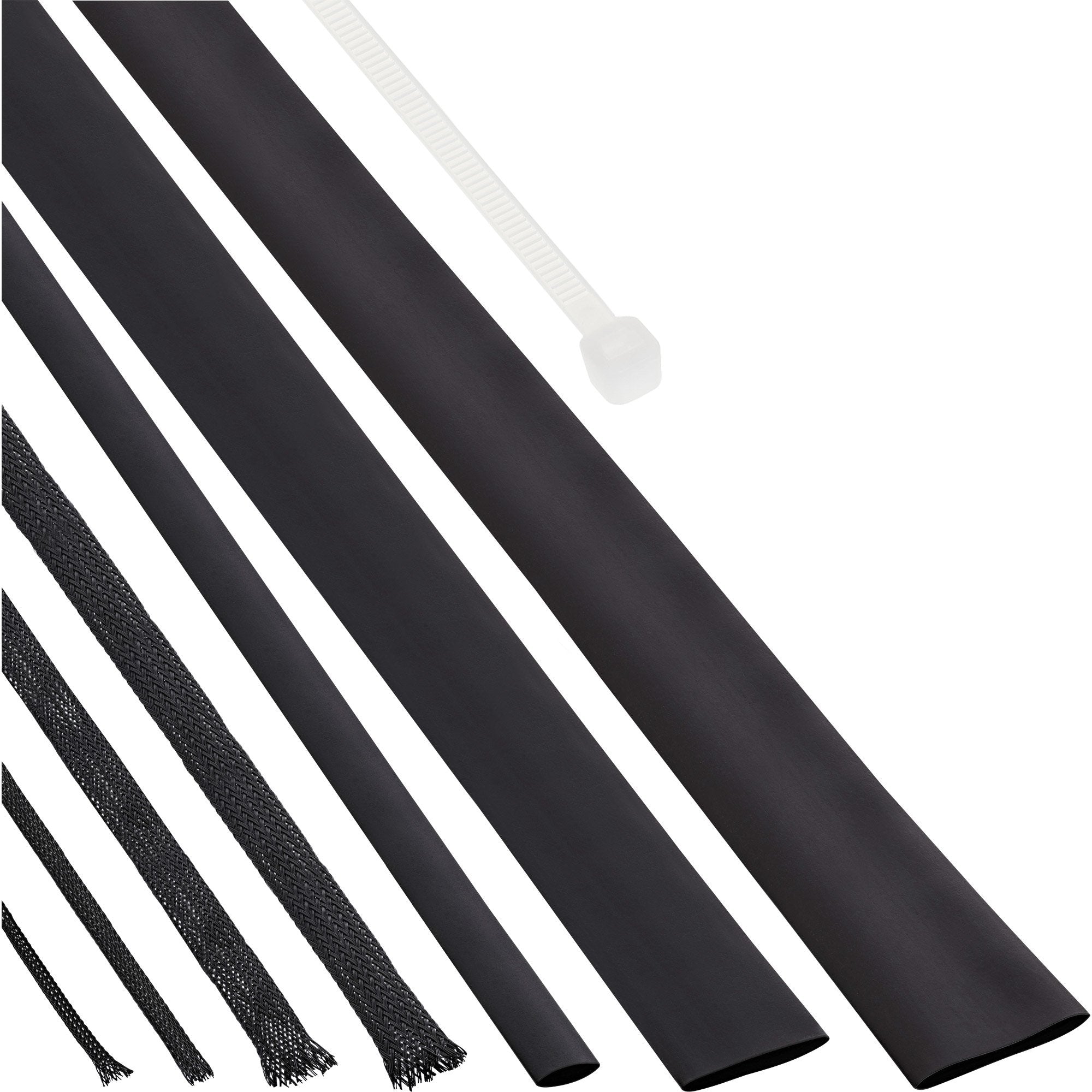 Juego De Fundas Para Cables + Tubos Retráctiles Inline Negro