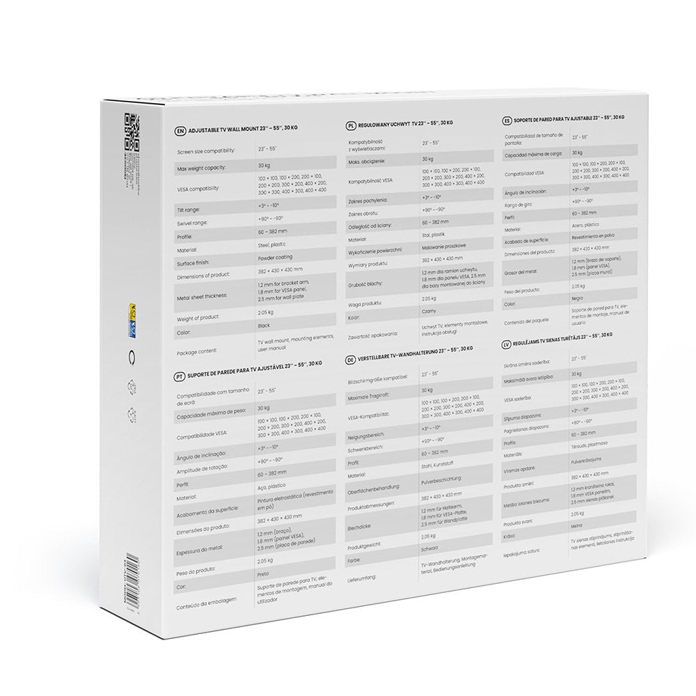 Savio Utv-03 Soporte Para Tv 139,7 Cm (55") Negro