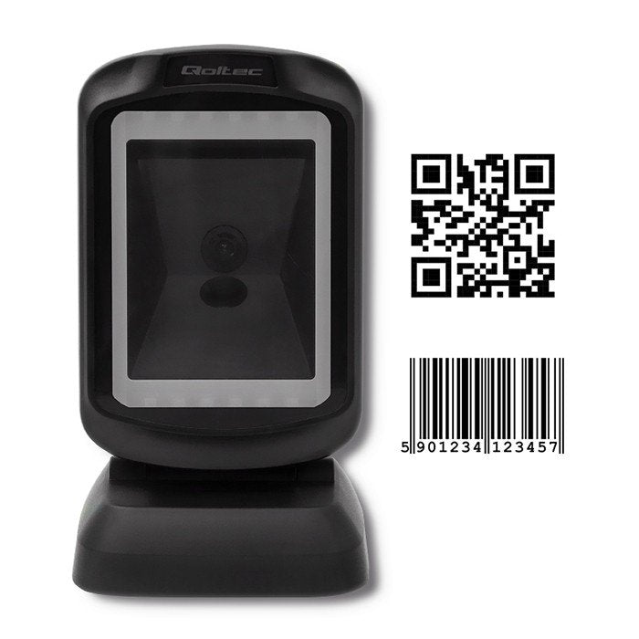 Qoltec 50864 Lector De Código De Barras Lector De Códigos De Barras Fijo 1d/2d Led Negro