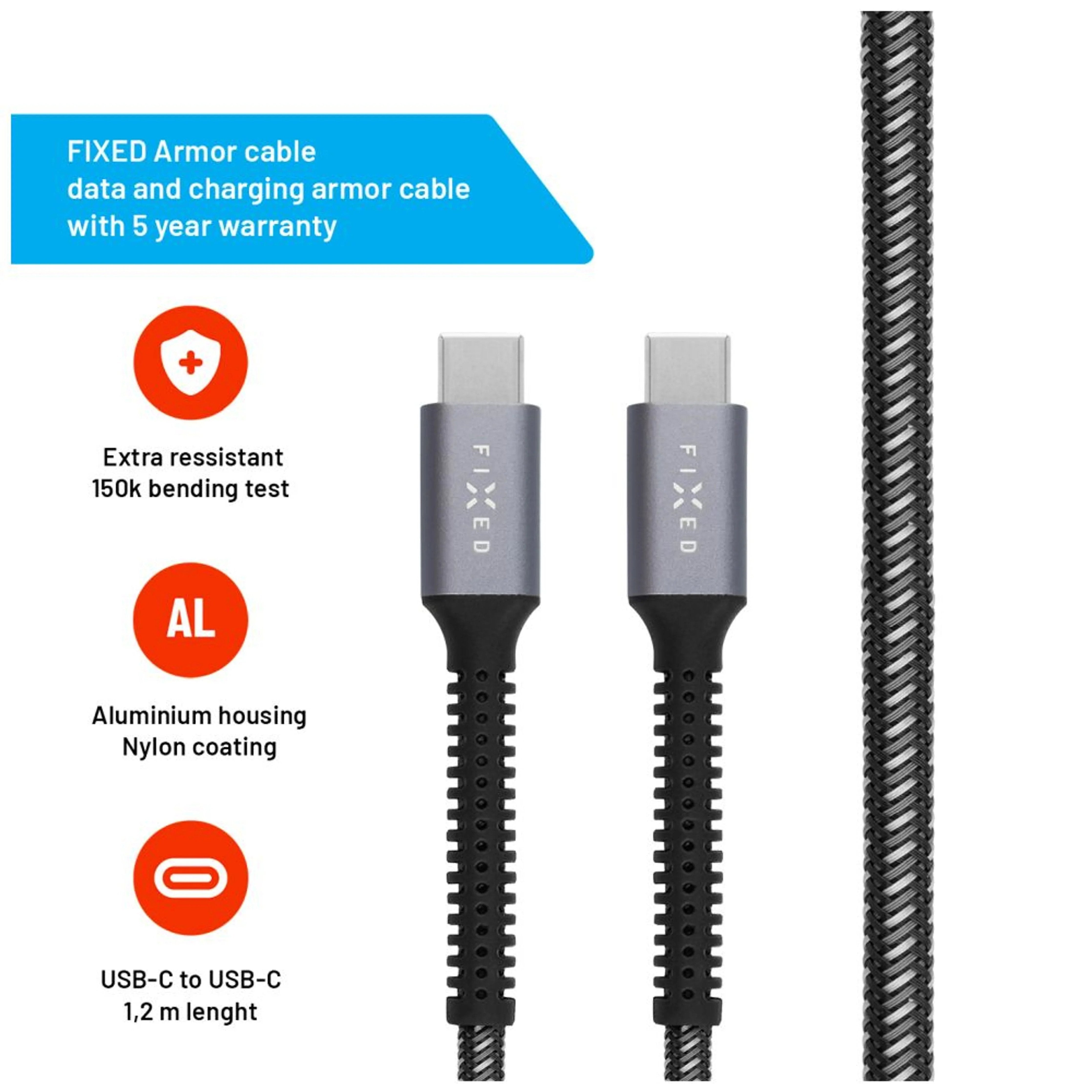 EAN 8591680161171 - FIXED FIXDA-CC12-GR cable USB USB 2.0 1,2 m USB C 4,8 Gbit/s 240 W Gris imagen 6