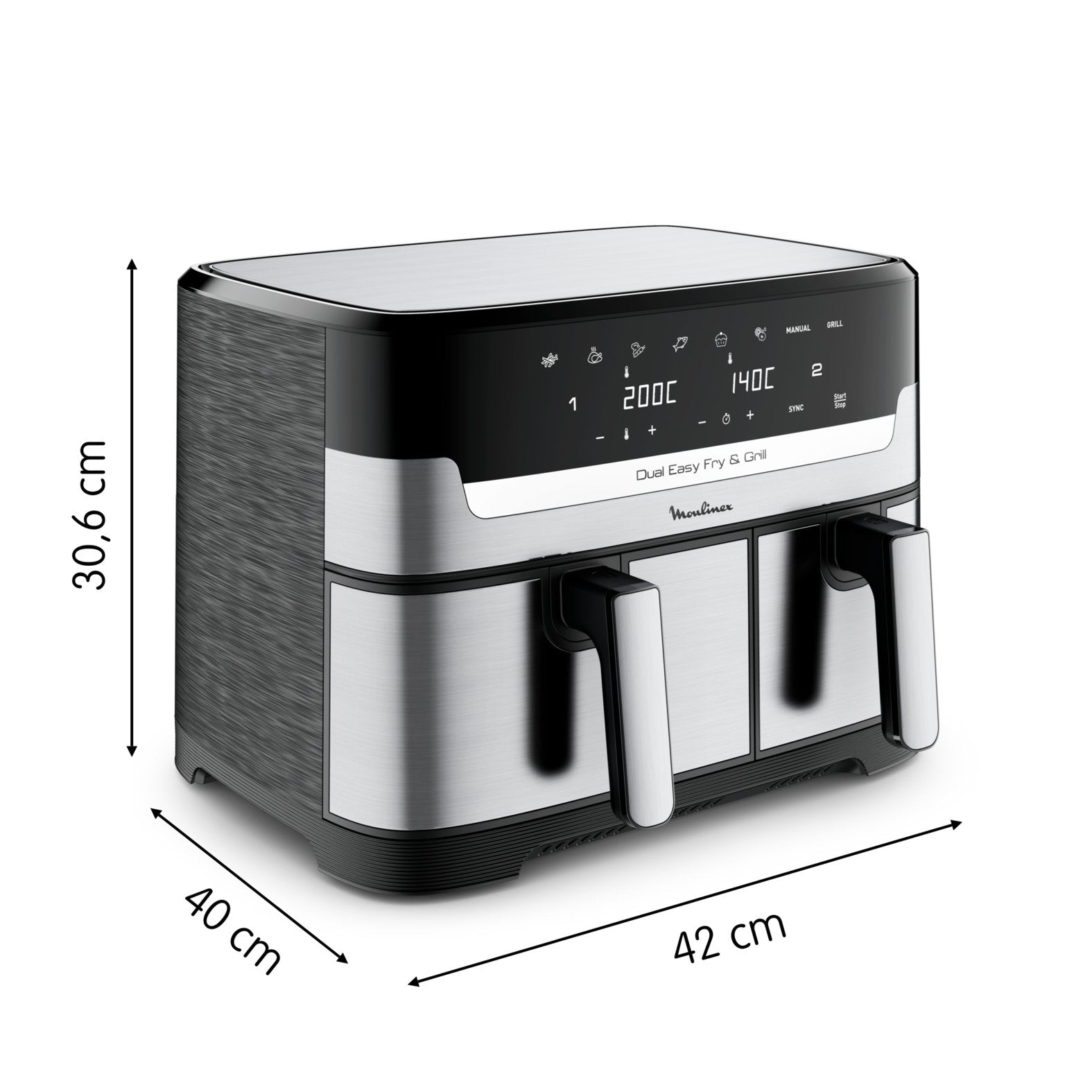 Freidora De Aire Moulinex Ez905d20 Dual 5.2l + 3.1l