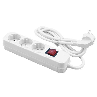 Regleta Mediarange Meckdosenleme 3 Vías 1.4m Kd-Fusible, Interruptor
