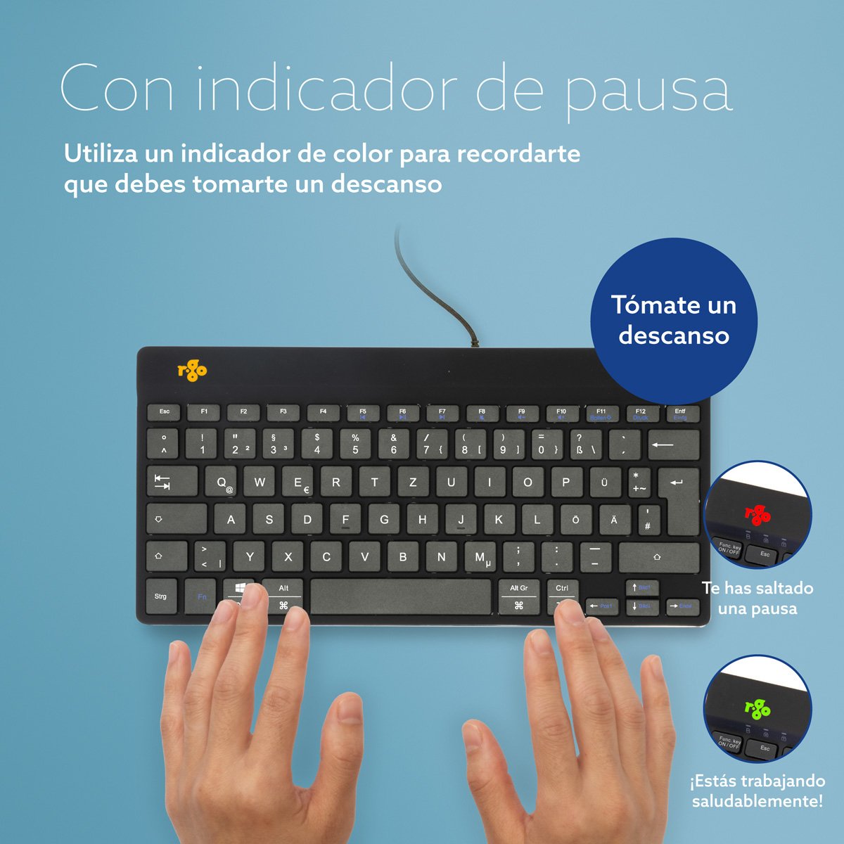 EAN 8719274491392 - R-Go Tools RGOCODEWDBL teclado USB Alemán imagen 6