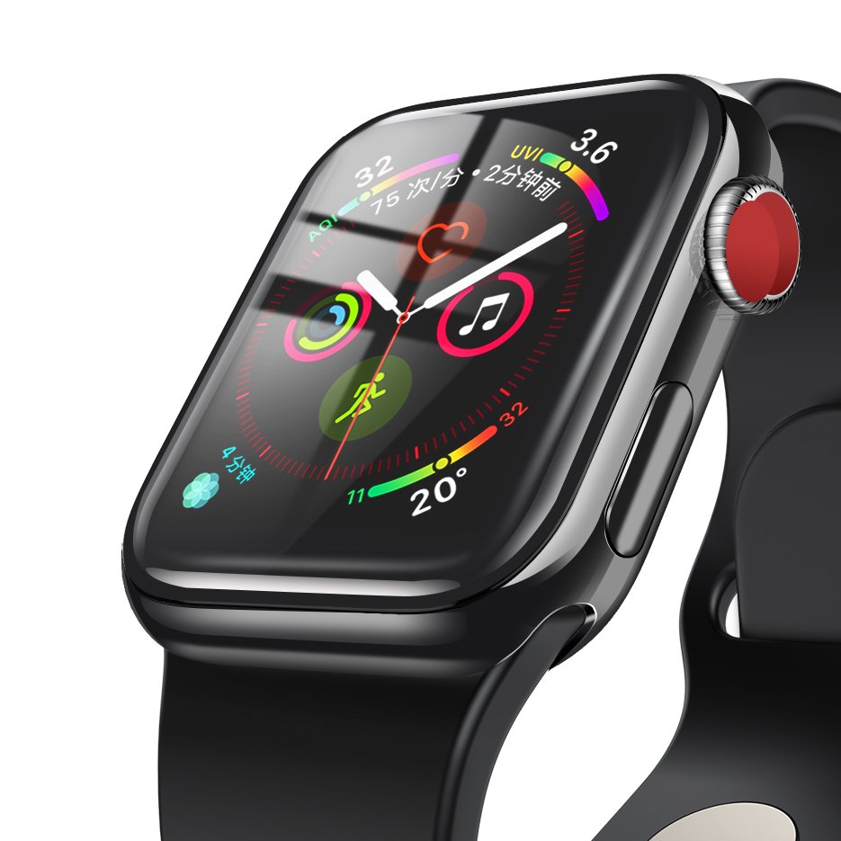 Baseus Iwatch 0.2 Mm, Full-Screen Curved T-Glass Soft Screen Protector 40mm, Black (Sgapwa4-G01)