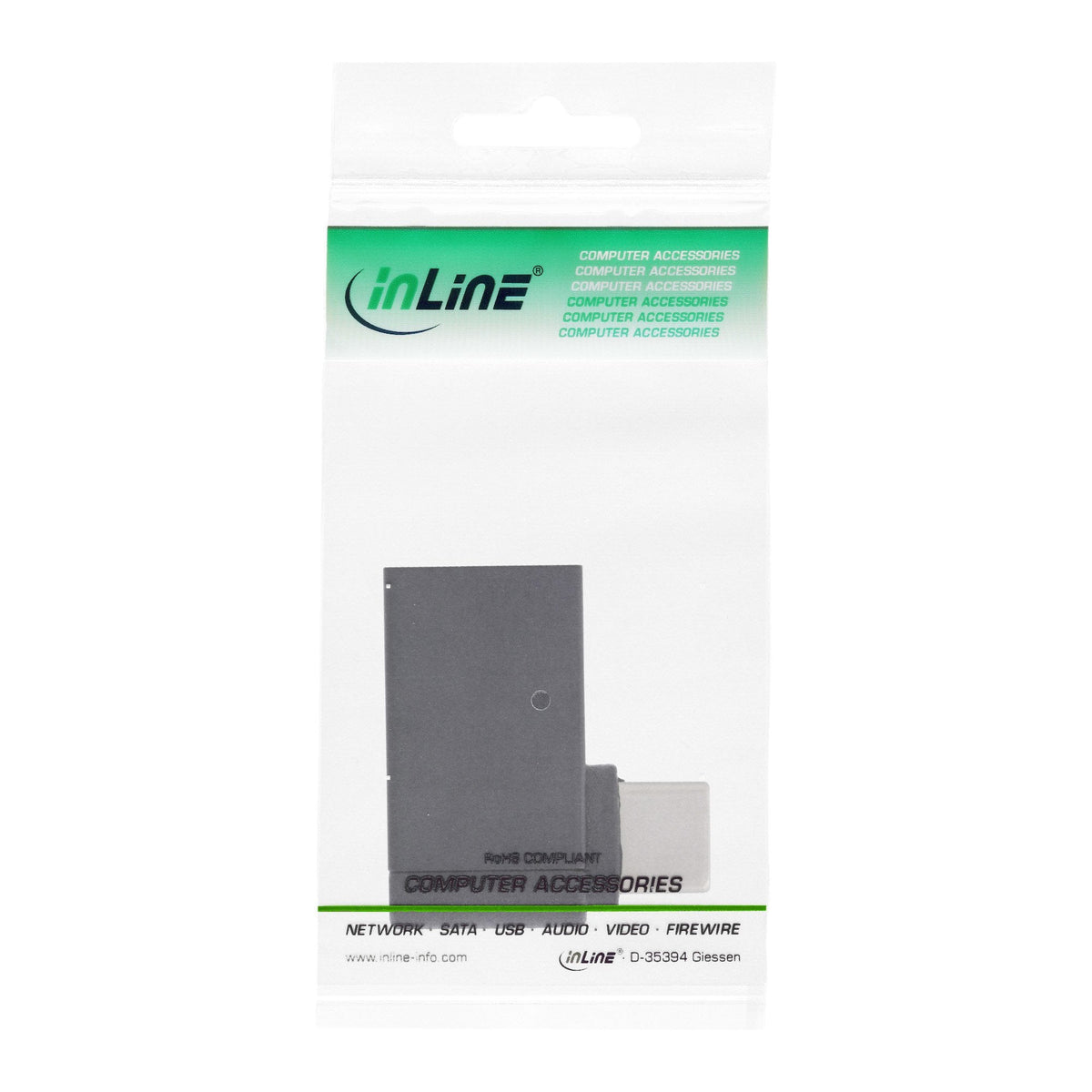 Adaptador Inline Usb 3.2 Gen.2 Otg, Tipo C Macho A A Hembra En Ángulo De 90°