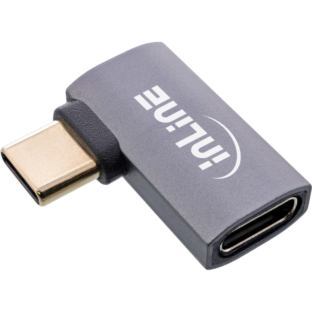 Inline® Usb4 Adapter, Usb-C Male/Female Right/Left Angled, Aluminium, Gris