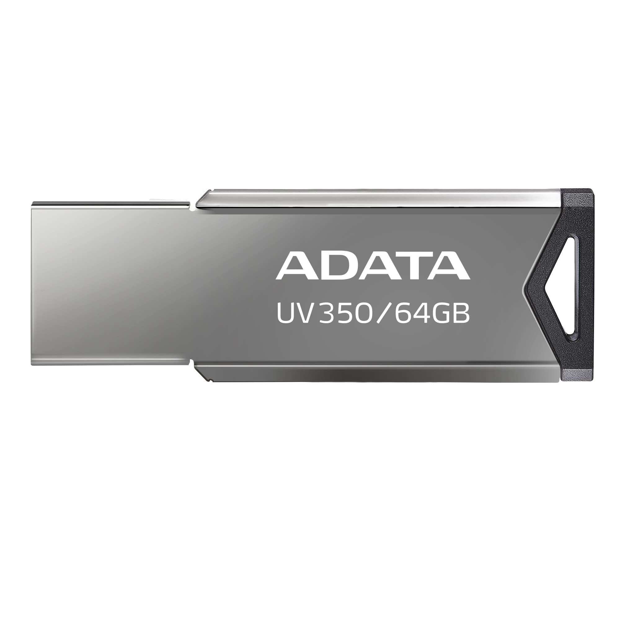 Pendrive Adata Uv350 Auv350-64g-Rbk (64gb; Usb 3.1; Silver Color)