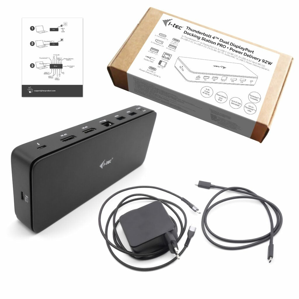 EAN 8595611706875 - i-tec TB4DUALDPDOCKPDPRO base para portátil y replicador de puertos Alámbrico Negro imagen 8