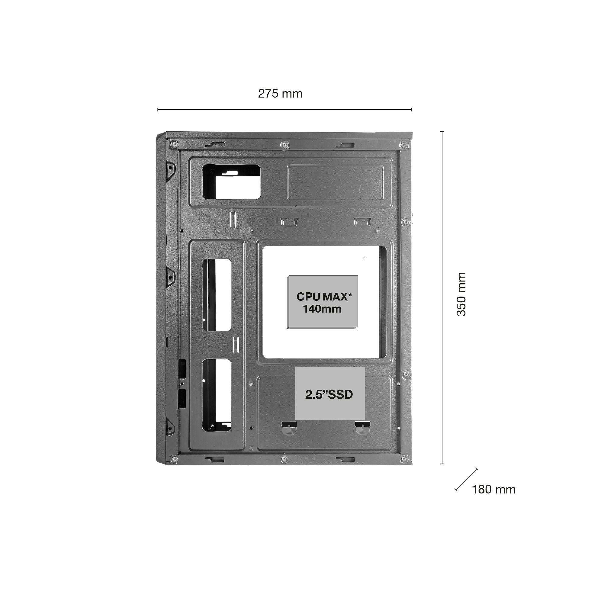 Caja Microatx Tacens Anima Ac8500 Con Fuente 500w Frontal Cleanline Disipador Max 140mm Gpu Max 250m