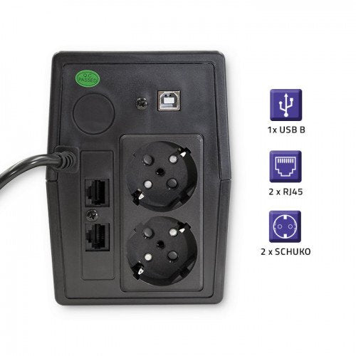 Qoltec 53980 Ups Monolith 1000va 600w Lcd Usb Rj45