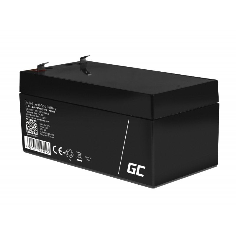 EAN 5903317223993 - Green Cell AGM19 batería para sistema ups Sealed Lead Acid (VRLA) 12 V 3,3 Ah imagen 2
