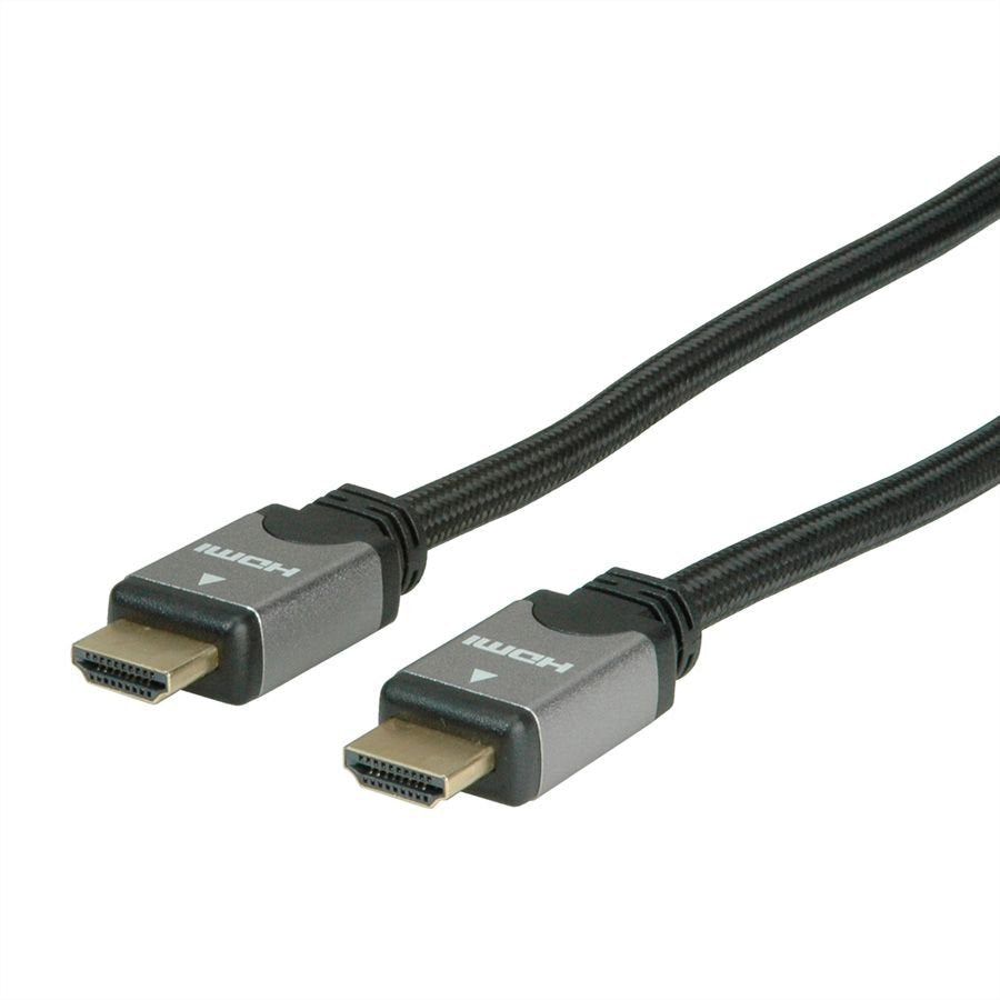 Roline Hdmi High Speed Cable Mit Ethernet, St-St, Schwarz   Silber, 1,5 M