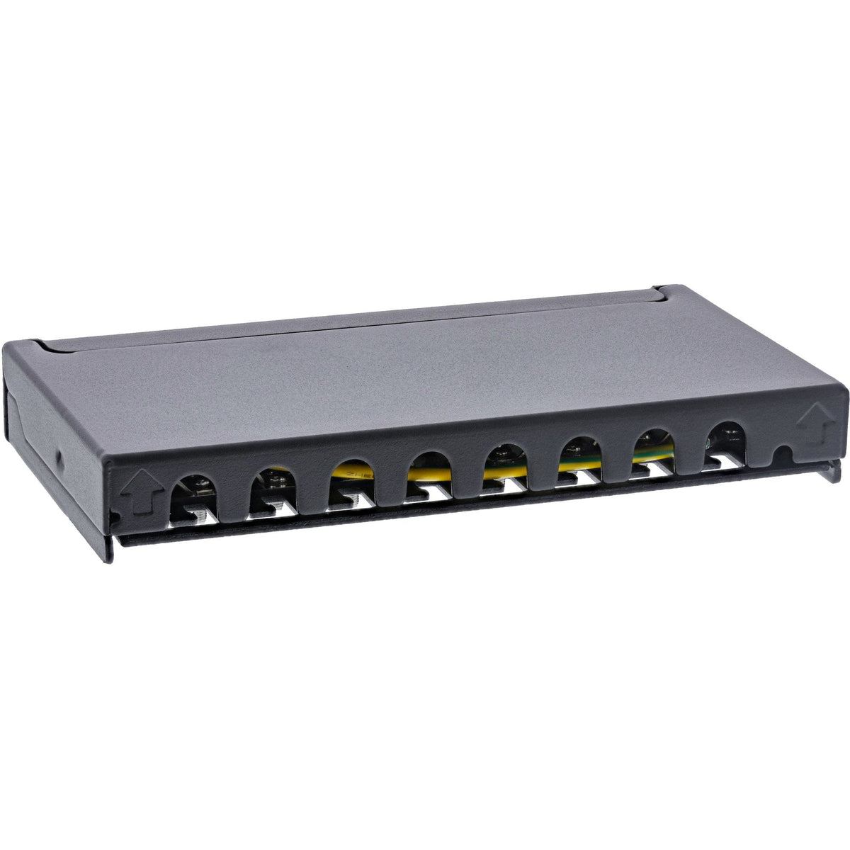 Inline® Patch Panel Cat.6a 0.5u 8-Port, For Table/Wall/Rail, With Dust Projoection, Negro