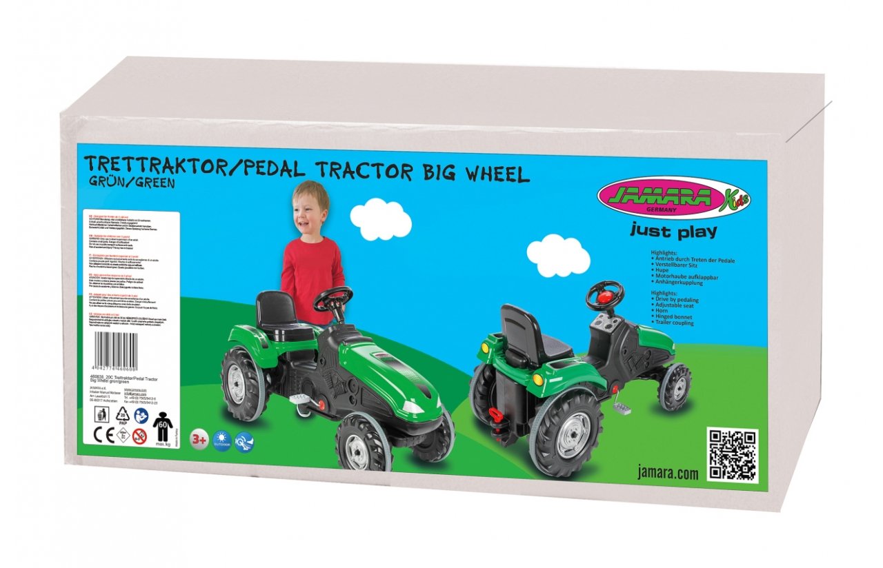 Tractor De Pedal Jamara Rueda Grande Verde